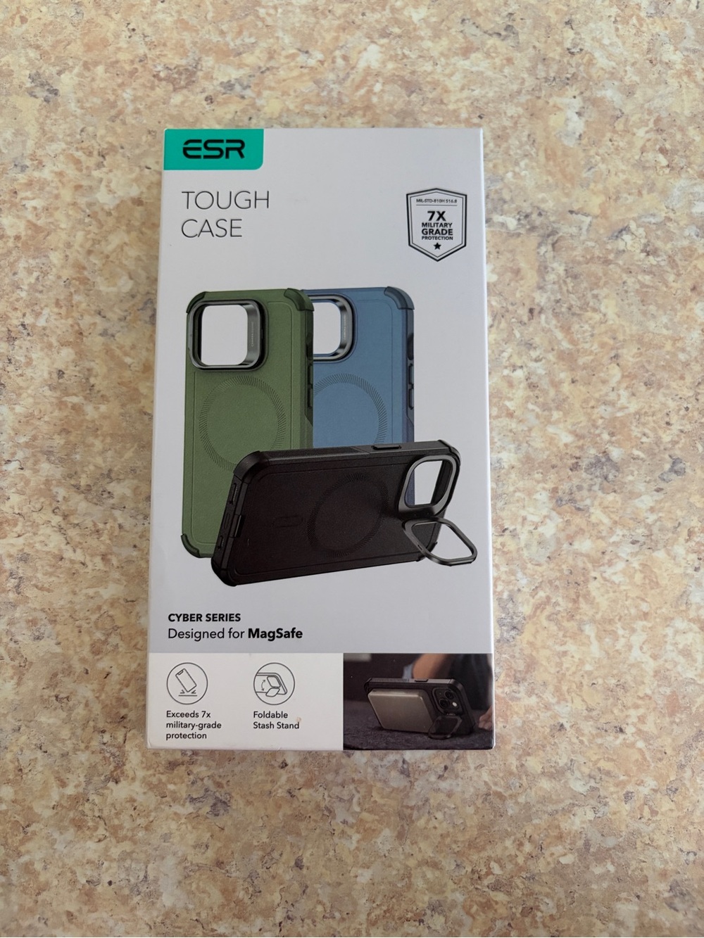 ESR iPhone 13 Pro Max tough case w foldable stash stand